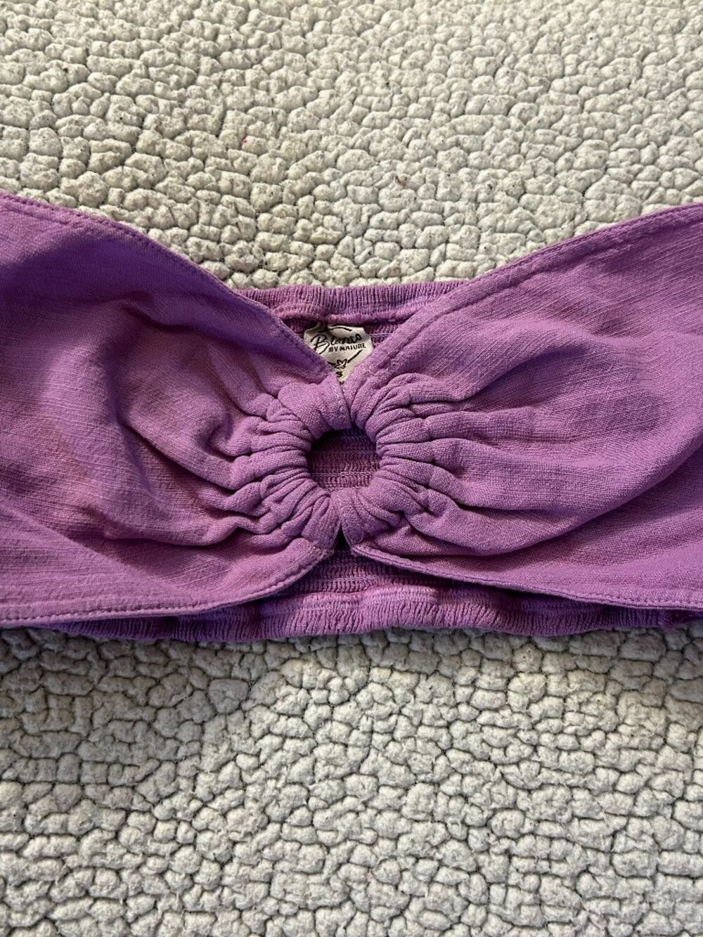 Blanco by Nature -- lilac, tube top, bandeau, ring tie detail, Womens S